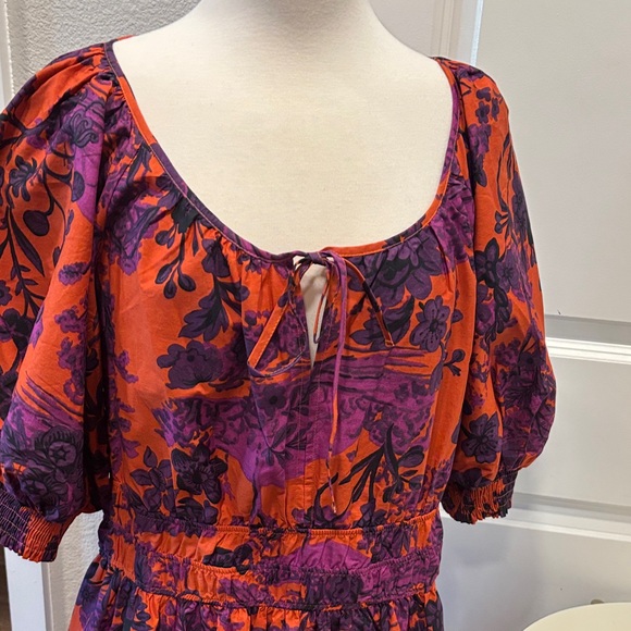 Anthropologie Orange and Purple Maxi Dress - Picture 3 of 10